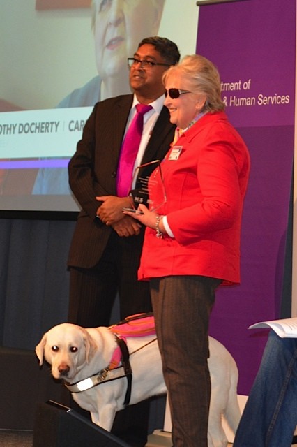 Victorian-Disability-Sector-Awards_Dorothy-accepting-her-award_cropped